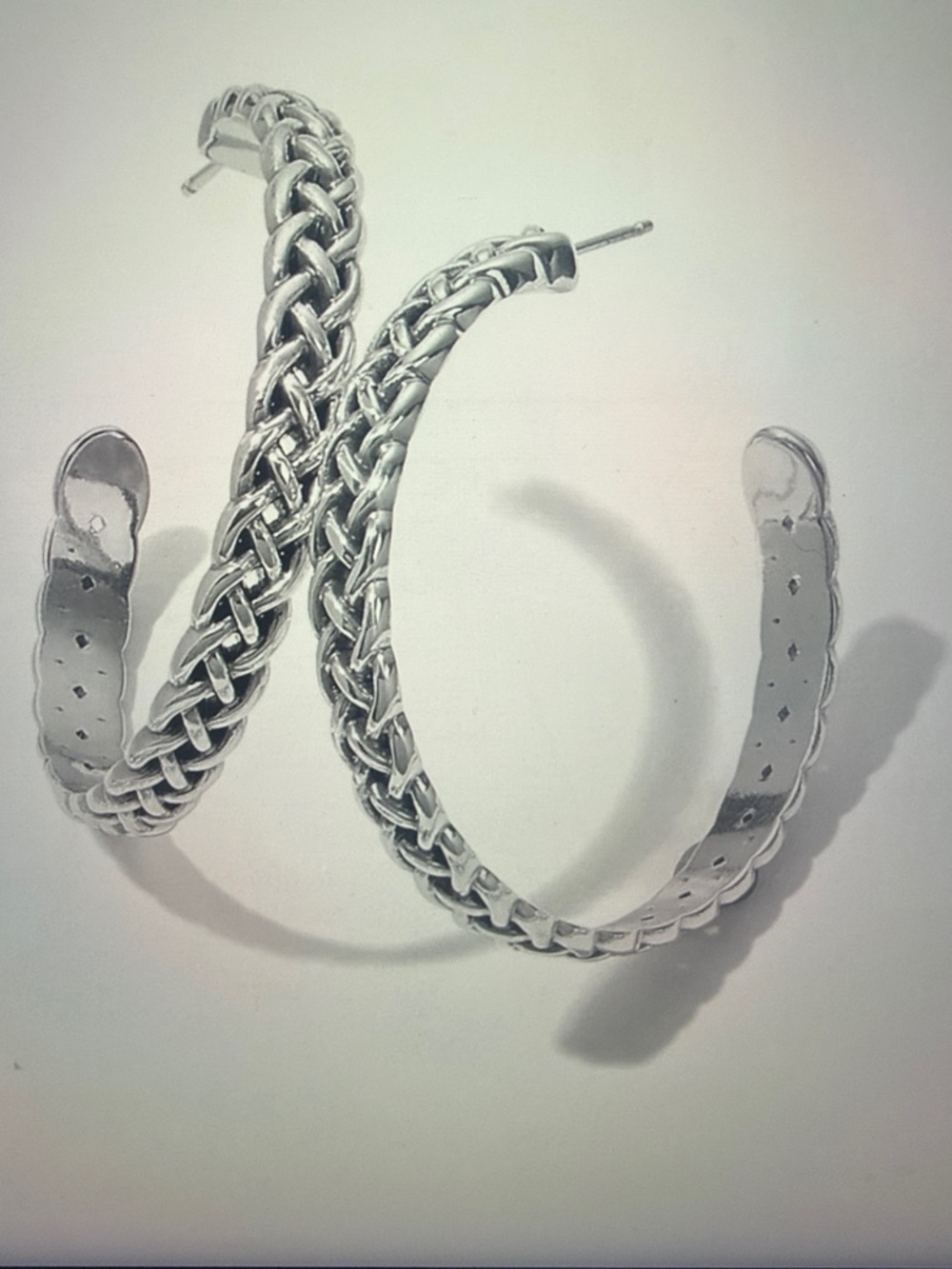 🌺🆕 Brighton Interlok Braid Large Hoop Earrings $68 NWT